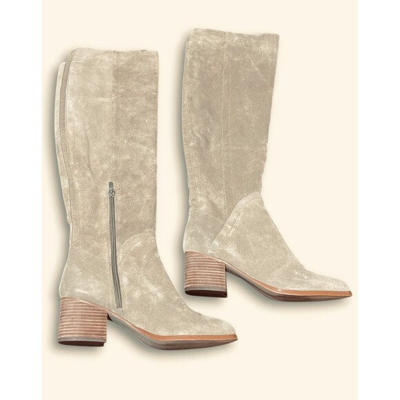 Marc Fisher ‘Melanie’ Tan Suede Over The Knee Boots Women’s Sz 11 - Picture 1 of 6